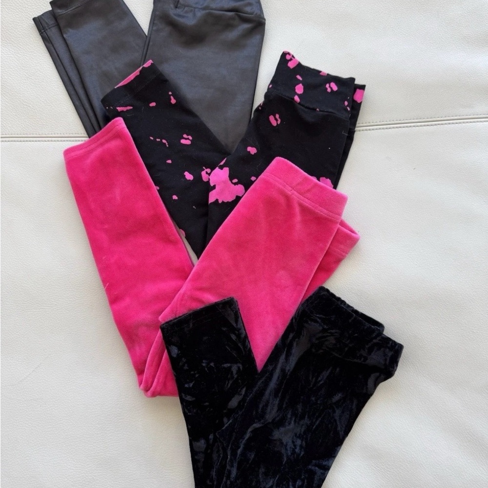 Lot of 4 Little Girls Leggings from Rock Your Kid & Flowers By Zoe FBZ Size 3-4